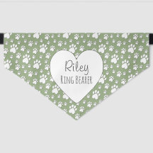Élégant Sage Green Coeur Empreinte de patte Mariag