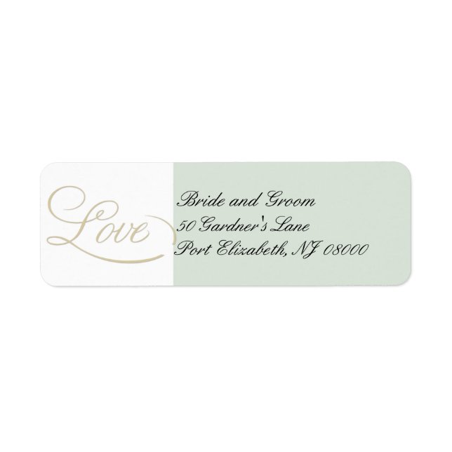 Élégant Sage Green LOVE Retourner les étiquettes d (Devant)