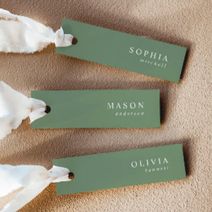 Élégant Sage Green Mariage Nom Cartes de Place