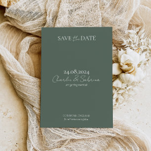 Elégant Sage Green Wedding Enregistrer les cartes 
