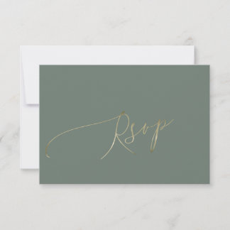 Elegant Sage Green Wedding RSVP