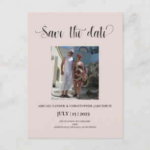 Elegant Sand Photo Enregistrer la date Invitation