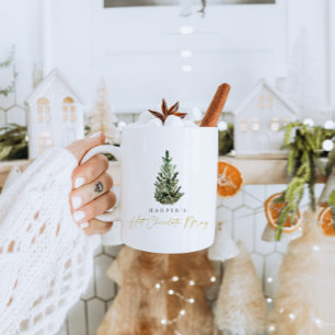 Elégant sapin de Noël personnalisé Hot cacao Mug