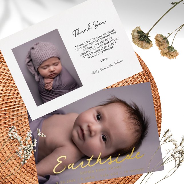 Élégant scénario Earthside Faire-part bébé (Créateur téléchargé)