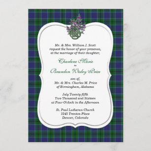 Elegant Scott Clan Tartan Faire-part de mariage