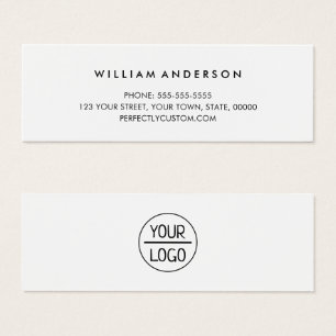 Élégant script ajouter logo blanc Mini Carte de vi