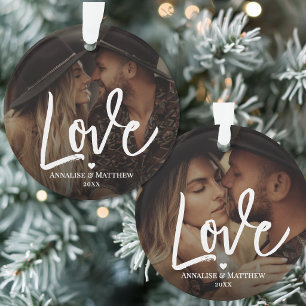 Élégant Script Amour Cœur Deux Photo