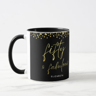 Élégant Script Cinquante et fabuleuse Mug d'annive