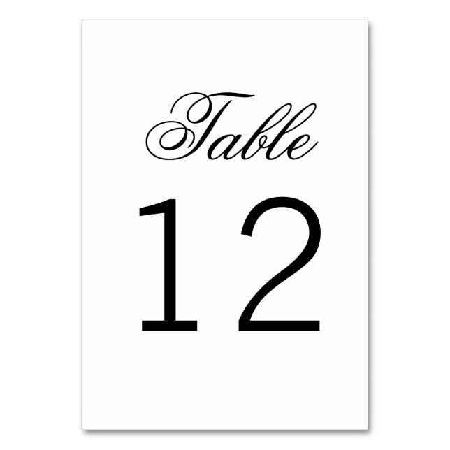 Élégant Script classique Numéro de table classique (Par défaut)