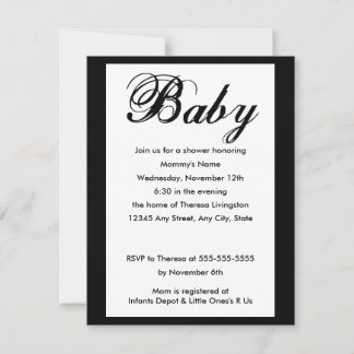 Elégant script de bébé Baby shower Invitation