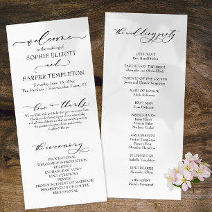 Elégant Script de luxe Police Simple Wedding Progr