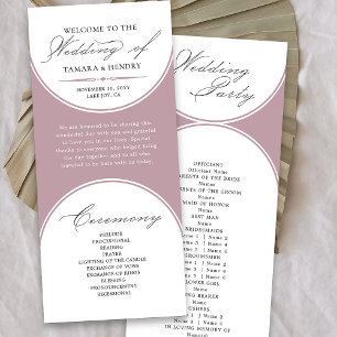 Élégant Script Dusty Rose Arch Wedding Programme