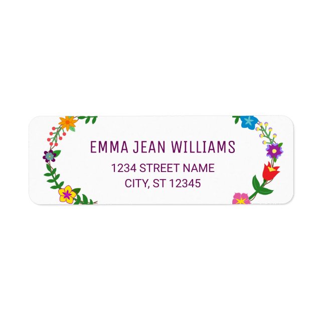 Élégant Script Fleurs Floral Moderne Étiquette (Devant)