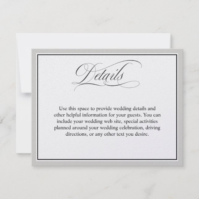 Élégant Script Flouris Détails Mariage (Devant)