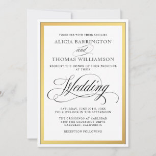 Élégant Script Flouris Faire-part de mariage