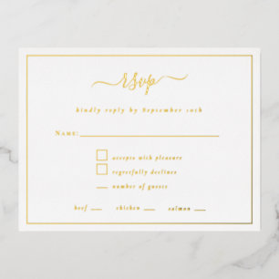 Élégant Script Frontale Carte RSVP Luxe Foil