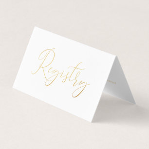 Élégant Script Gold Foil Carte de registre cadeau