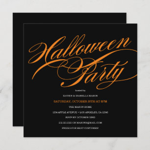 Élégant Script Halloween Party Invitation
