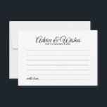 Elégant Script Mariage de conseil et de la carte d<br><div class="desc">Ajoutez une touche personnelle à votre mariage avec un élégant conseil de mariage et une carte de voeux. Cette carte de conseil comporte le titre en noir moderne élégant style de police de calligraphie et les détails en noir sans serif style de police sur blanc arrière - plan. Parfait pour...</div>