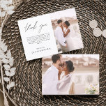 Élégant script Mariage photo Carte de remerciement<br><div class="desc">Express votre gratitude sincère dans le style intemporel avec ce Carte de remerciements Elegant Script Photo Mariage. Avec une calligraphie raffinée, une mise en page complète des photos et des éléments de design minimaliste, cette carte est la façon parfaite de remercier vos invités tout en présentant un moment chéri de...</div>