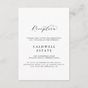 Élégant Script Mariage Réception Insertion Carte