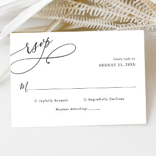 Élégant Script Minimal Mariage Carte Rsvp
