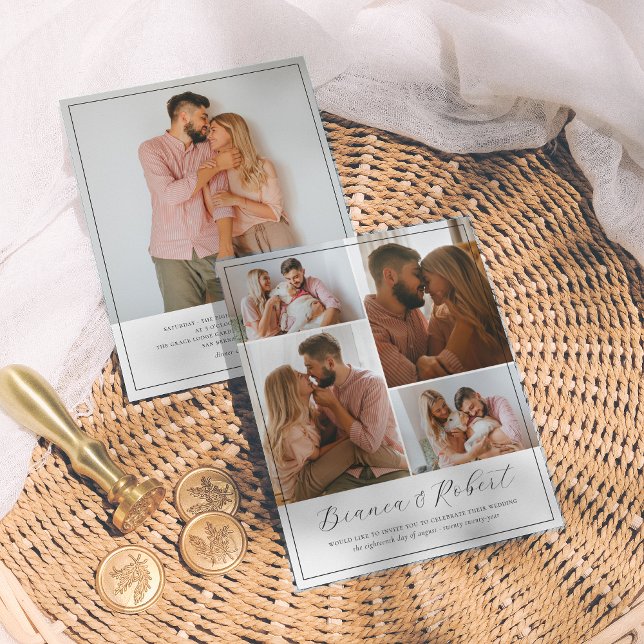 Élégant Script Minimaliste 5 Photos Mariage (Créateur téléchargé)