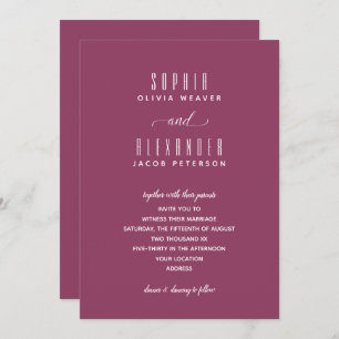 Élégant script minimaliste Faire-part de mariage B