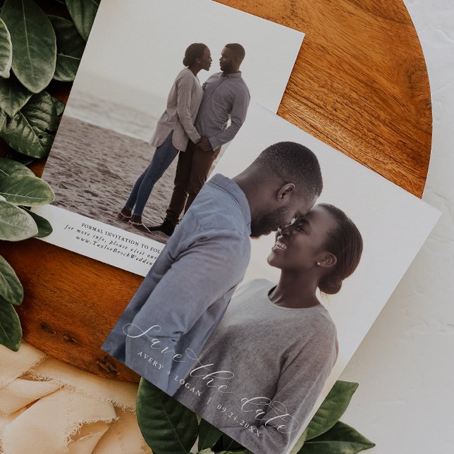 Élégant Script Modèle photo foncé Enregistrer la d (Créateur téléchargé)