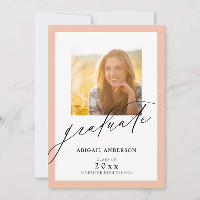 Élégant Script Moderne 2 Photo de remise de diplôm (Devant)