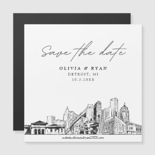 Élégant script moderne Detroit Enregistrer la date