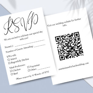 Élégant Script moderne minimaliste mariage RSVP