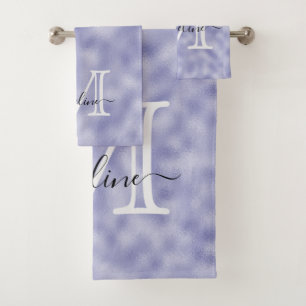Élégant Script moderne Monogramme Purple Foil