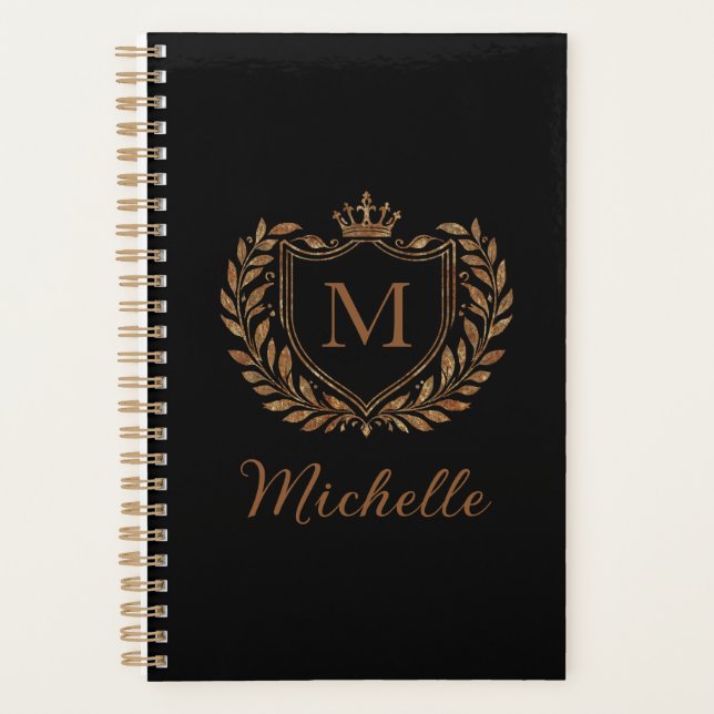Élégant script Monogramme Luxe Personnalisé Noir O (Devant)