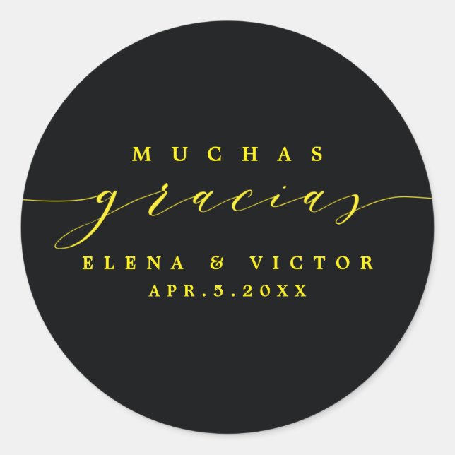 ELÉGANT SCRIPT MUCHAS GRACIAS | MERCI STICKER (Devant)