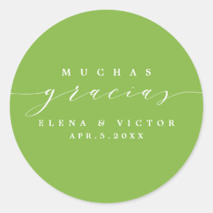 ELÉGANT SCRIPT MUCHAS GRACIAS   MERCI STICKER