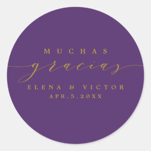 ELÉGANT SCRIPT MUCHAS GRACIAS   MERCI STICKER