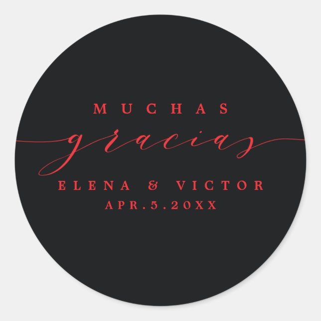 ELÉGANT SCRIPT MUCHAS GRACIAS | MERCI STICKER (Devant)