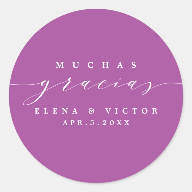 ELÉGANT SCRIPT MUCHAS GRACIAS | MERCI STICKER (Devant)