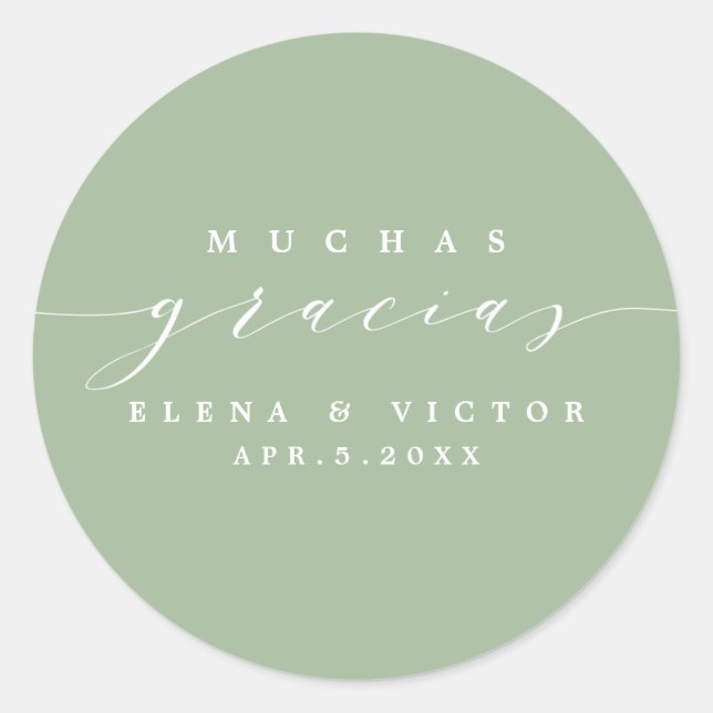 ELÉGANT SCRIPT MUCHAS GRACIAS | MERCI STICKER (Devant)