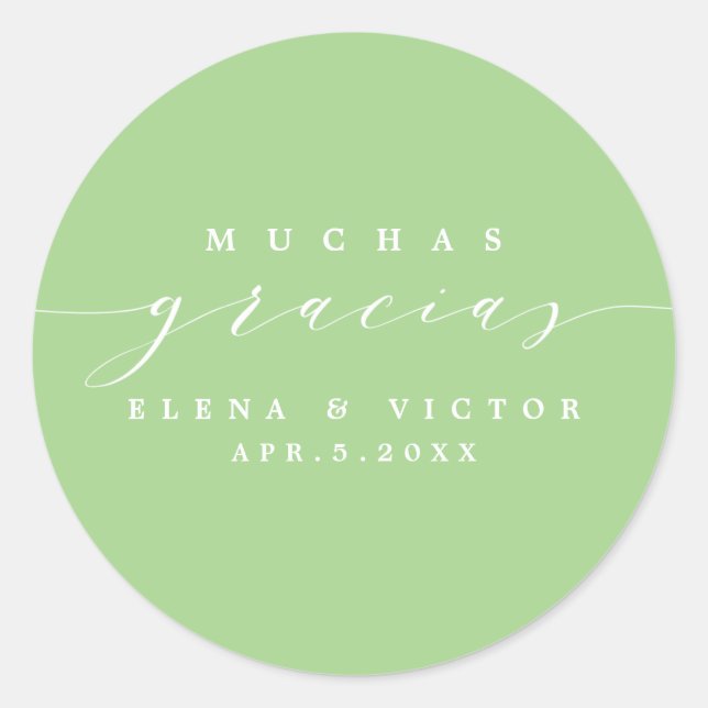 ELÉGANT SCRIPT MUCHAS GRACIAS | MERCI STICKER (Devant)