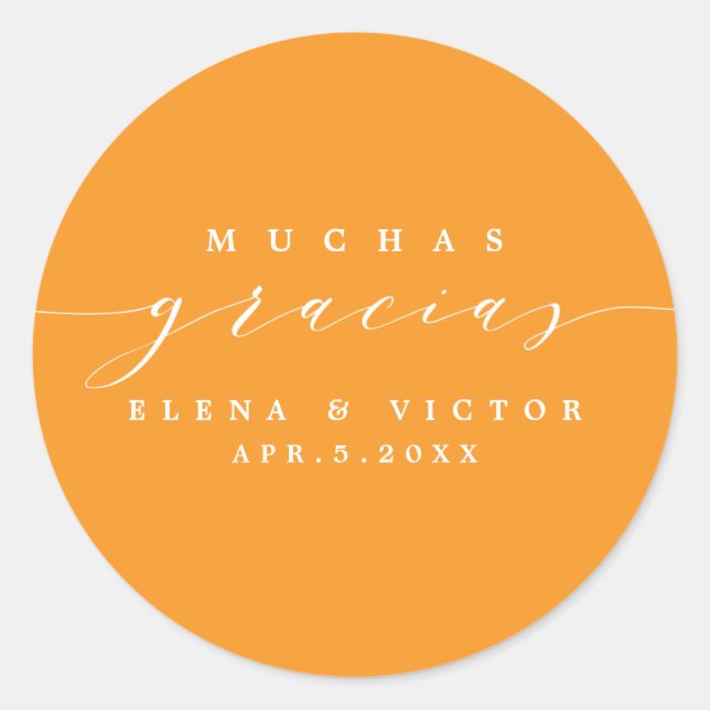 ELÉGANT SCRIPT MUCHAS GRACIAS | MERCI STICKER (Devant)