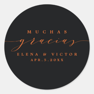 ELÉGANT SCRIPT MUCHAS GRACIAS   MERCI STICKER