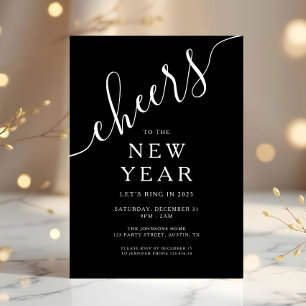 Élégant Script New Year's Eve Party Invitation