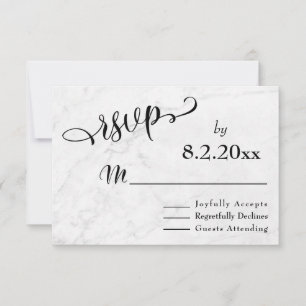 Élégant script noir avec marbre blanc, réponse de