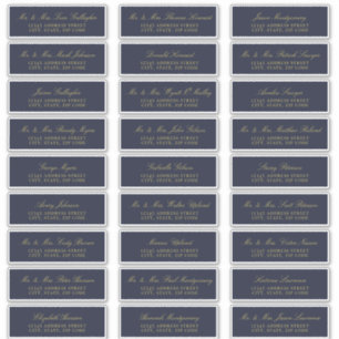 Élégant script or Marine Étiquettes de adresse inv