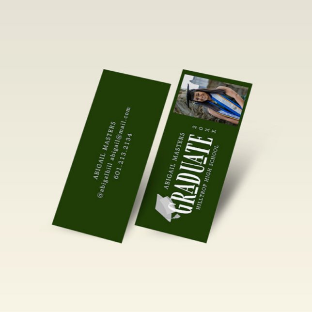 Élégant script photo carte de nom du diplômé (Créateur téléchargé)