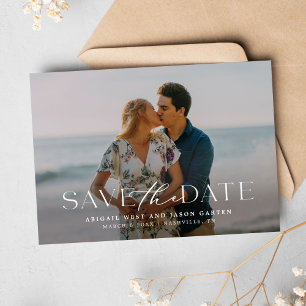 Élégant Script Photo de Save the Date