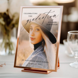 Élégant Script Photo Graduation Welcome Poster