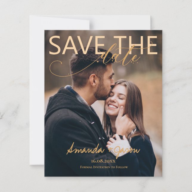 Élégant Script Photo Mariage Moderne Enregistrer L (Devant)